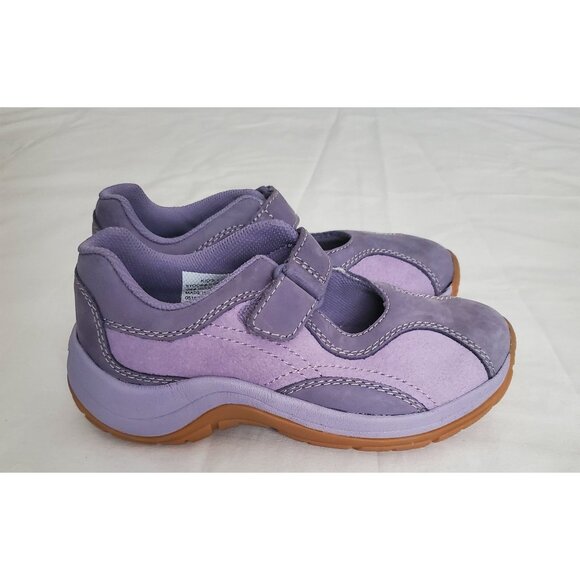 L.L. Bean Kids Girls Suede Hook & Loop Strap Purple Pink Mary Jane Shoe Size 1 - Picture 4 of 13
